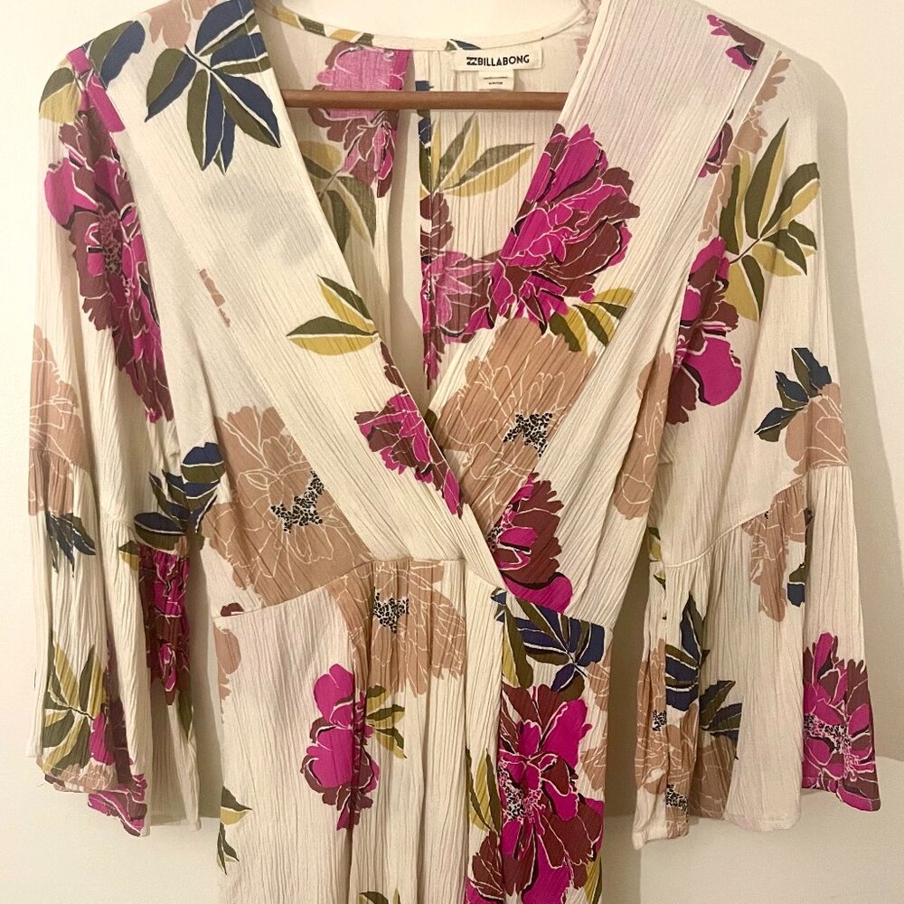 Billabong Pink Divine Floral Mini Dress, Small